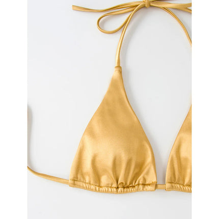 Sexy 13 colori Halter Satin Bikini brasiliano Donna Costumi da bagno Costume da bagno femminile Bikini a due pezzi Bagnante Costume da bagno Swim V4966 platinumshop