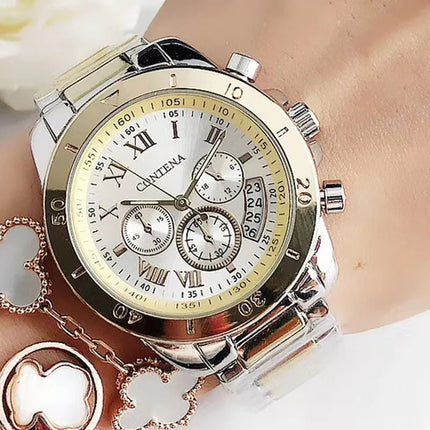 CONTENA Orologi eleganti di lusso per donna Orologio da donna in acciaio inossidabile Orologio da polso da donna alla moda Orologio al quarzo Reloj Mujer platinumshop