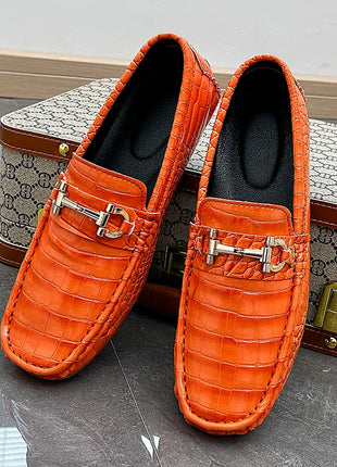 Scarpe Casual da uomo in pelle verniciata di alta qualità scarpe da guida di marca mocassini con motivo a coccodrillo maschile per scarpe basse mocassino da uomo