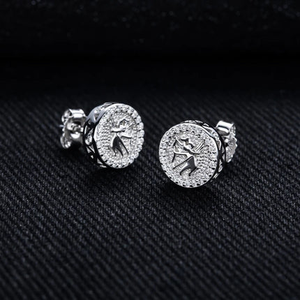 MossanRappr 0.4cttw Moissanite Angel Iced out Hip Hop Orecchini con perno 925 Sterling Silver D Colore Punk Gioielli di moda per gli uomini platinumshop