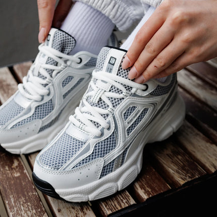 Baasploa Scarpe da corsa retrò da donna Scarpe da jogging sportive con lacci in rete da esterno Scarpe casual leggere e traspiranti antiscivolo da donna