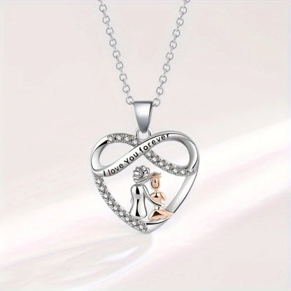 Collana con amore infinito per zia e nipote, zirconi intarsiati in rame, regalo di compleanno della presaglia, regalo di laurea, qualsiasi regalo di festa