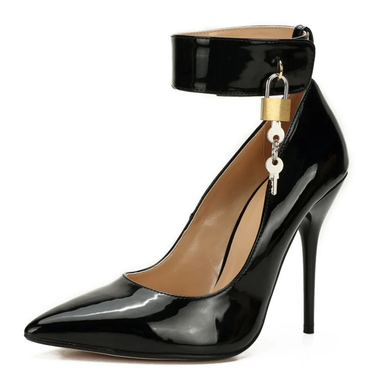 Scarpe décolleté sexy con tacco alto Scarpe da donna con cinturino alla caviglia Chiave Dec Designer di lusso con punta a punta Scarpe con tacco a spillo da donna nere rosse