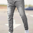 Men's Jeans Stretch Slim Fit Trousers Streetwear Classical Casual Pants Skinny Zipper Denim Designer Clothes Black Blue PlatiNum