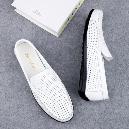 Mocassini Casual da Uomo in Vera Pelle, Scarpe Eleganti da Cerimonia, Mocassini Comodi per il Tempo Libero, Scarpe da Guida da Uomo, Slip-On Senza Lacci, Taglie Grandi