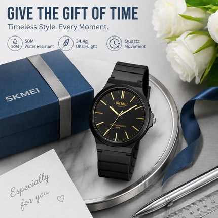 SKMEI Top Brand Casual Quartz Wristwatches Mens New Simple TPU Strap 3Bar Waterproof Watches For Male Time Clock Reloj Hombre