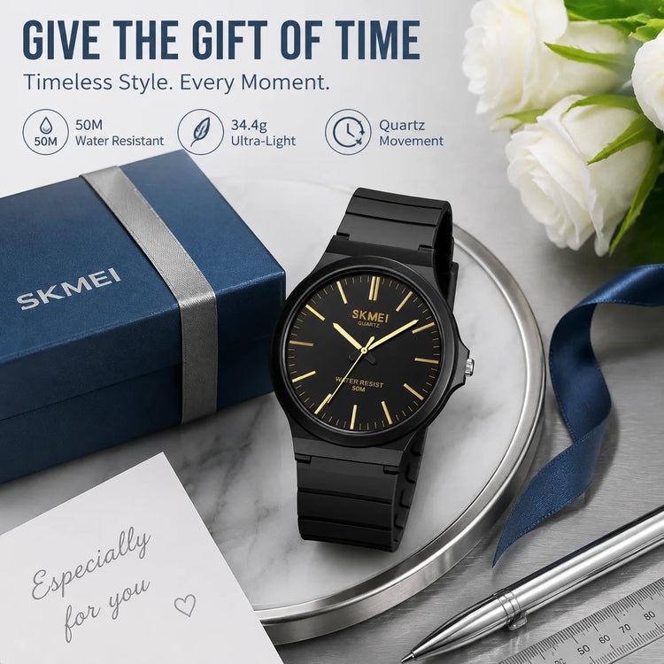 SKMEI Top Brand Casual Quartz Wristwatches Mens New Simple TPU Strap 3Bar Waterproof Watches For Male Time Clock Reloj Hombre
