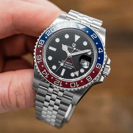 PAGANI DESIGN 2026 Nuovo Orologio Meccanico di Lusso da Uomo Batman 40MM GMT con Bracciale Jubilee, Vetro Zaffiro, Acciaio Inossidabile, Impermeabile, Automatico