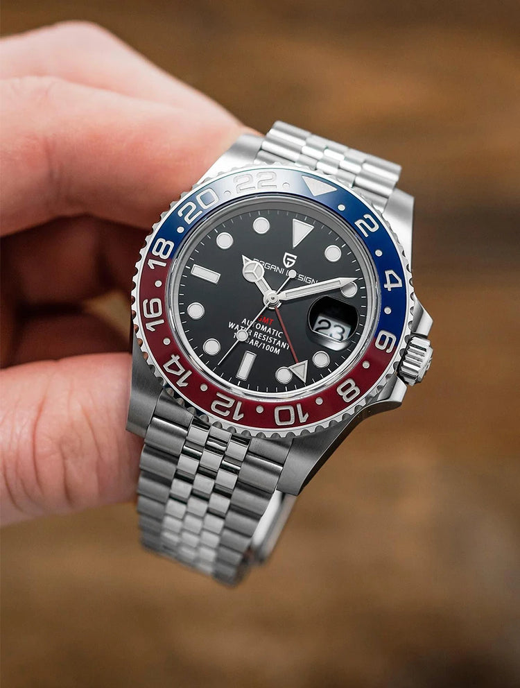 PAGANI DESIGN 2026 Nuovo Orologio Meccanico di Lusso da Uomo Batman 40MM GMT con Bracciale Jubilee, Vetro Zaffiro, Acciaio Inossidabile, Impermeabile, Automatico