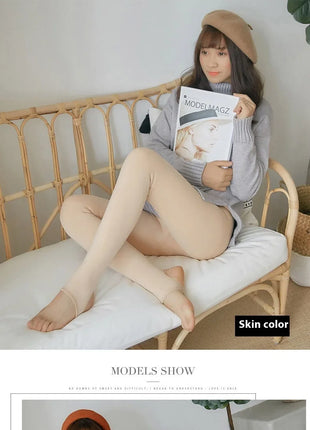 Leggings termici da donna Panty in pile Collant da donna Calze Collant Donna Inverno Falso Traslucido Caldo Collant sexy Inverno