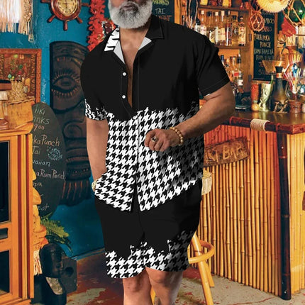 2024 Camicia a maniche corte da uomo ad alto temperamento Pantaloncini in due pezzi Estate Nuova camicia con risvolto traspirante Set di pantaloncini con coulisse casual platinumshop
