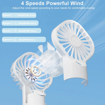 Ventilatore spray portatile portatile Mini umidificatore Ventilatore 4 velocità Potente vento USB ricaricabile Ventilatore nebulizzatore d'acqua Piccolo ventilatore esterno