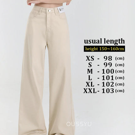 Nuova estate morbida Lyocell Jeans donna blu kaki bianco vita alta dritto sottile gamba larga pantaloni in denim Y2k abbigliamento femminile allentato 2XL