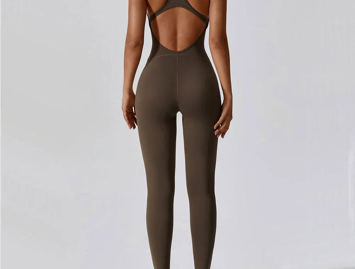 Jumpsuit Gym Set Romper Backless Fitness Bodysuit Siamese Sportswear Women Jumpsuit Buttery-Soft One-piece Playsuit Yoga Suit PlatiNum