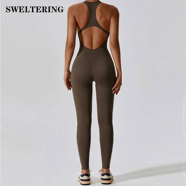 Jumpsuit Gym Set Romper Backless Fitness Bodysuit Siamese Sportswear Women Jumpsuit Buttery-Soft One-piece Playsuit Yoga Suit PlatiNum