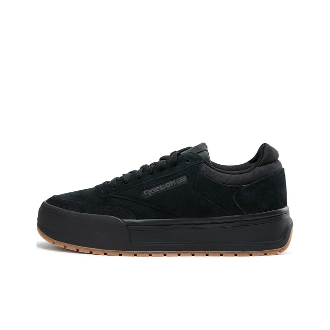 Reebok CLUB C MEGACOURT Abrasion Resistant Height Increasing Low top Skateboard Shoes Unisex Black Warrior 100221379
