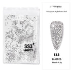 AB/Clear 1 Bag Nail Rhinestones Sizes SS3-SS12 1440 pcs Nail Art Decoration Flatback Glass Stones Shiny Gems DIY Gems nail accessories