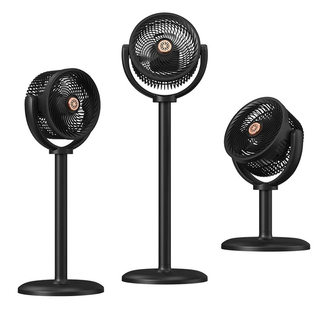Ventilatore a circolazione d'aria, ventilatore da esterno, ventilatore da campeggio, ventilatore ricaricabile da pavimento, ventilatore da tavolo con altezza regolabile, regolazione a 5 velocità