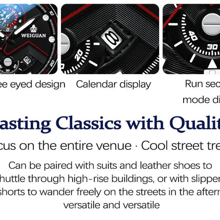 Orologio da uomo Black Warrior autentico alla moda in acciaio inossidabile impermeabile calendario luminoso orologio al quarzo moda maschile orologi regalo platinumshop
