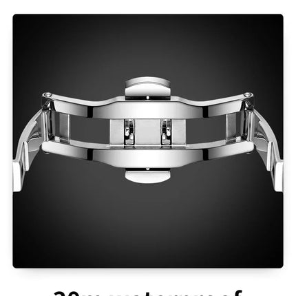 OLEVS Orologio da uomo al quarzo originale Orologio da uomo di lusso con calendario aziendale alla moda in acciaio inossidabile Orologio da specchio a forma impermeabile platinumshop