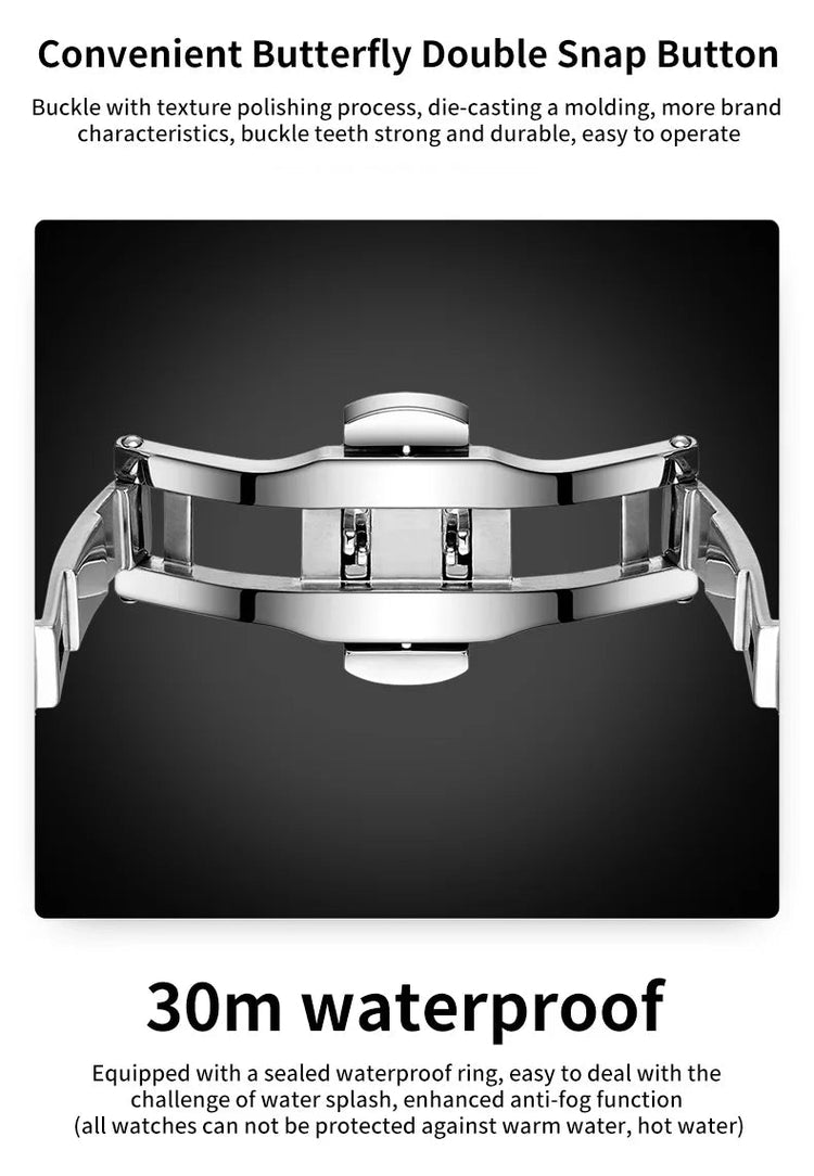 OLEVS Orologio da uomo al quarzo originale Orologio da uomo di lusso con calendario aziendale alla moda in acciaio inossidabile Orologio da specchio a forma impermeabile platinumshop