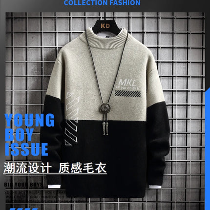 Fashion Sweater For Men Pullovers Men's Clothing Knit Men's Sweat-shirt Autumn Casual Hombre Warm Solid Spring Male Streetwear
