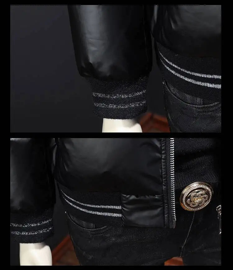 Autumn Winter New Men's Trendy American Style High Street Down Jacket Elegant Casual Stand Collar Padded Coat Mens Clothing