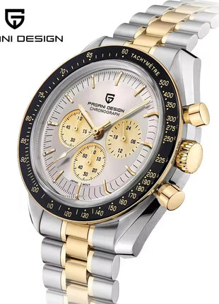Nuovo Orologio da Uomo PAGANI DESIGN Moon 2026, Orologio al Quarzo di Lusso Dorato per Uomo, Cronografo Sportivo Impermeabile Luminoso con Vetro Zaffiro AR, Lunetta in Ceramica, Acciaio Inossidabile, Regalo per Uomo
