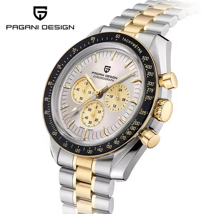 Nuovo Orologio da Uomo PAGANI DESIGN Moon 2026, Orologio al Quarzo di Lusso Dorato per Uomo, Cronografo Sportivo Impermeabile Luminoso con Vetro Zaffiro AR, Lunetta in Ceramica, Acciaio Inossidabile, Regalo per Uomo