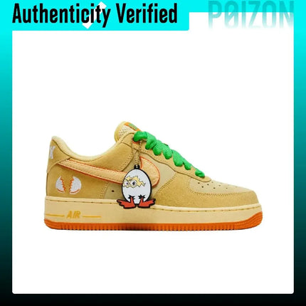 Nike x DOAF Air Force 1 Low top Skateboard Shoes Unisex Yellow IU7612-700