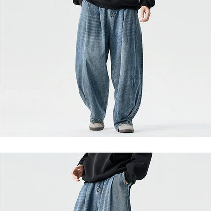 Jeans da Uomo Primaverili Stile Harajuku, Comodi e Lavati, Moda Y2K Punk Casual, Pantaloni Larghi e Leggeri