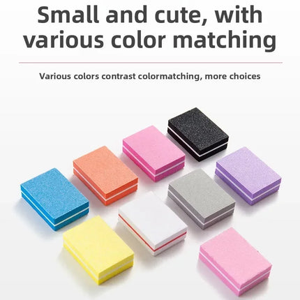 50pcs Lot Two-sided Mini Nail File Blocks Colorful Sponge Nail Buffer Block Nail Polishing Manicure Tools 100/180 Grit Wholesale 2026