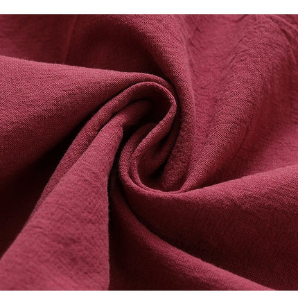 Set da due pezzi da uomo in cotone di lino confortevole (camicie + pantaloni) stile cinese retrò a maniche corte da uomo casual vestito di linguetta pantaloni Kungfu