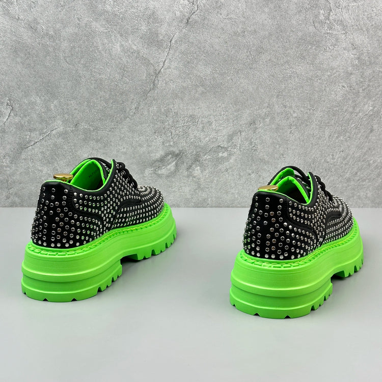 Luxury Designer Rivets Men Leather Casual Shoes Fashion Breathable Height Increasing Male Brogue Derby Shoes Zapatillas Hombre