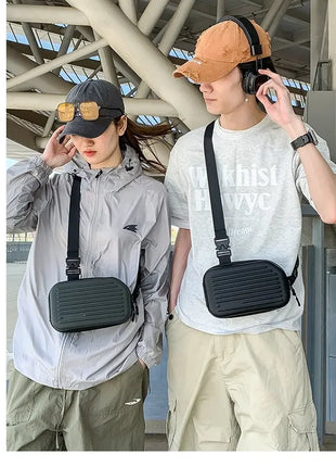 Borsa a tracolla rigida nera, leggera e portatile, per adulti, ideale per il trasporto quotidiano, lo shopping, le brevi camminate all'aperto e l'uso quotidiano.