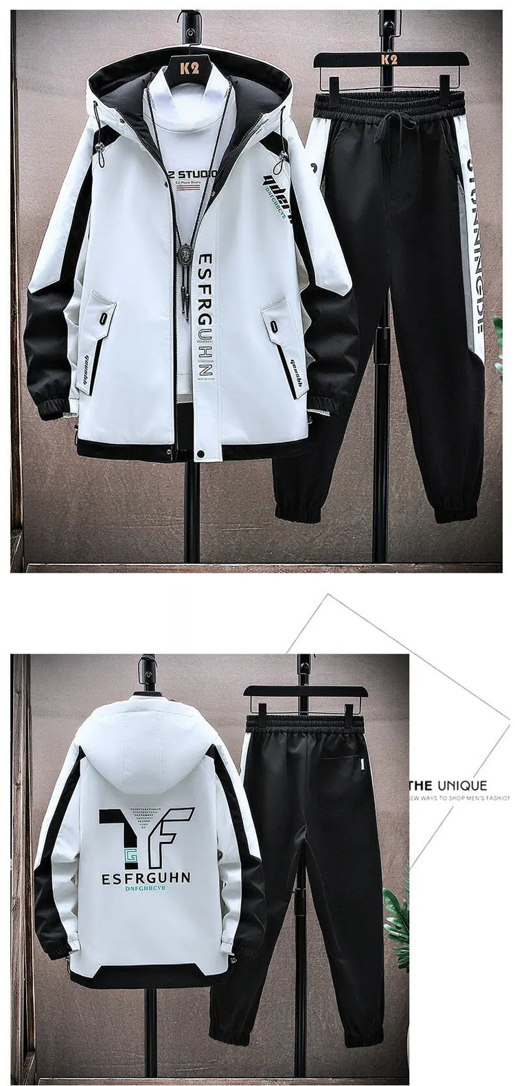 Casual Hooded Jackets And Pants Tracksuit Men's Clothing Sets 2026 Spring Autumn Youth Outdoor Sportswear 2 Pieces Coats Top Set