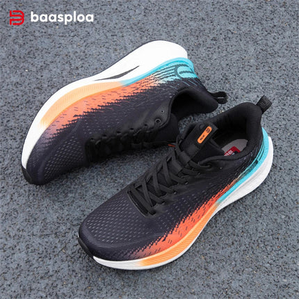 Baasploa Running Shoes Men Carbon Plate Professional Cushioning Anti-slip Sneaker Female Casual Breathable Jogging Sports Shoes PlatiNum