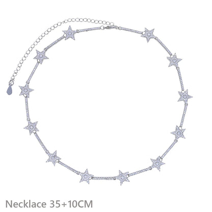 2025 Micro pavimentato 5A Cubic Zirconia CZ Stella geometrica Northstar Fascino Catena da tennis Collana girocollo Gioielli da donna di lusso Regalo