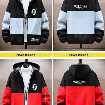 2023 Spring and Autumn New Fashion Hooded Tooling Jacket Men's Casual Loose Comfortable Waterproof High-Quality Large Size Coat