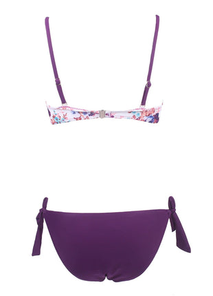 Bikini da donna sexy stile estivo da spiaggia, bikini push up con scollo all'americana, costume da bagno brasiliano floreale PlatiNum