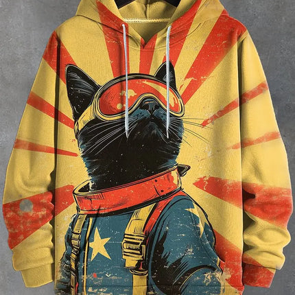 Cartoon Graffiti Cat Pattren Unisex Hoodies Sweatshirt 3D Print Men/Women Tracksuit Coat Harajuku Hoodie Pullover Men's Clothing