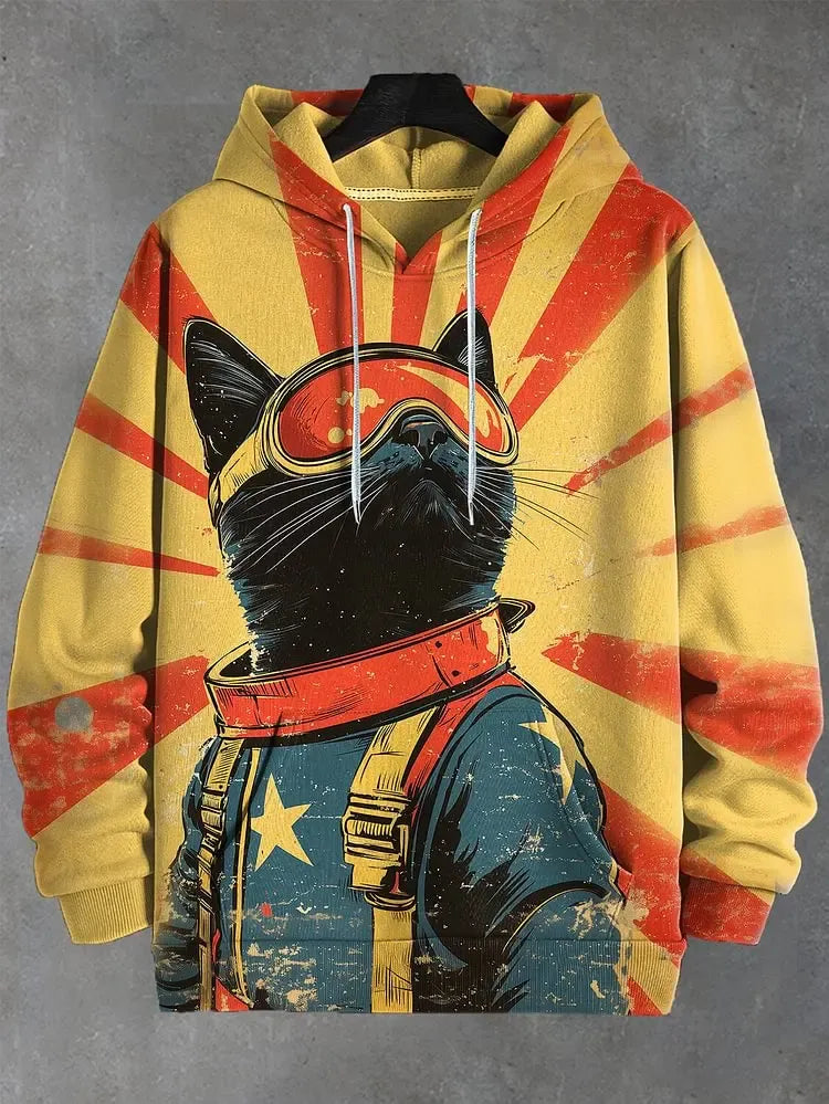Cartoon Graffiti Cat Pattren Unisex Hoodies Sweatshirt 3D Print Men/Women Tracksuit Coat Harajuku Hoodie Pullover Men's Clothing