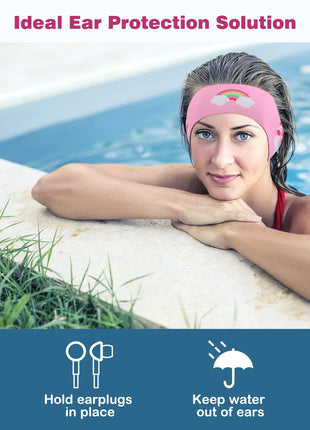 Fascia per nuoto impermeabile per bambini Fascia di protezione per le orecchie regolabile per mantenere l'acqua per il bagno, il nuoto, l'immersione