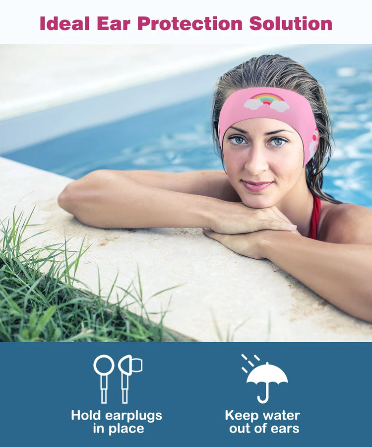 Fascia per nuoto impermeabile per bambini Fascia di protezione per le orecchie regolabile per mantenere l'acqua per il bagno, il nuoto, l'immersione