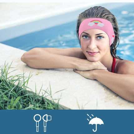MoKo Fascia per nuoto per bambini Adulti Bambini Neoprene Simpatici nuotatori Fascia per capelli impermeabile per orecchie per uomini e donne