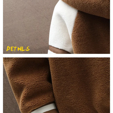 2023 Men's Hooded Jackets Japan Fashion Streetwear Harajuku Coats Men Autumn Winter Men Clothing Wool Jackets Embroidery Jacket