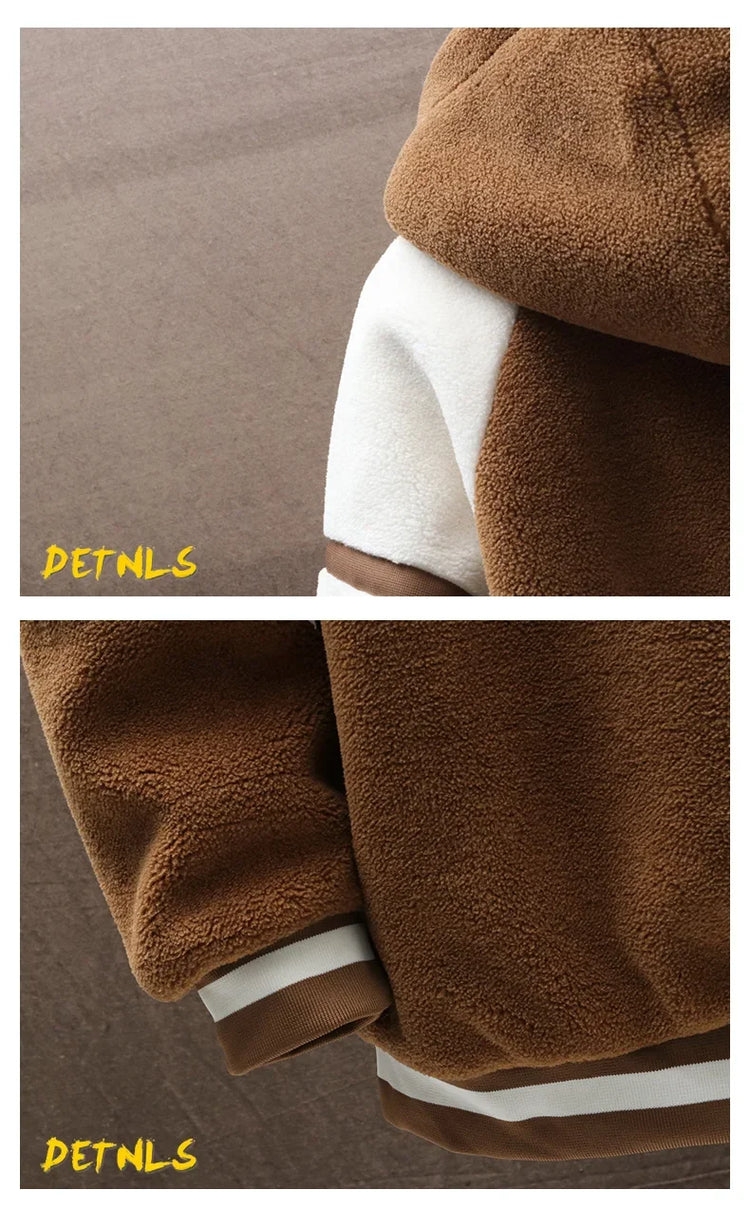 2023 Men's Hooded Jackets Japan Fashion Streetwear Harajuku Coats Men Autumn Winter Men Clothing Wool Jackets Embroidery Jacket