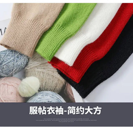 2025 Korean Style Men Women Sweater Knitted Trendy Youth Student Style Knitwear Top Casual Warm Crew Neck Knitted Pullover 4XL-M