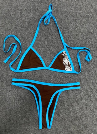 Nuovo bikini estivo 2026, costume da bagno due pezzi da donna, set a tinta unita, intimo stile Y2K platinumshop