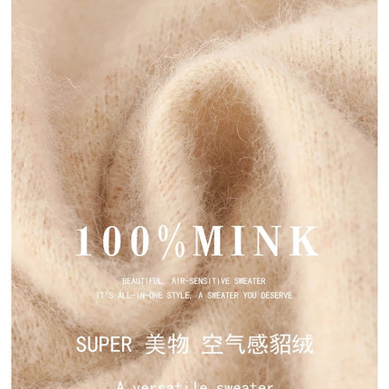 Quality Mink Cashmere Skirt Women's High Waist Slim Hip Skirt Chinese Cheongsam Knit Skirt Fashion All-Match Sweater PlatiNum